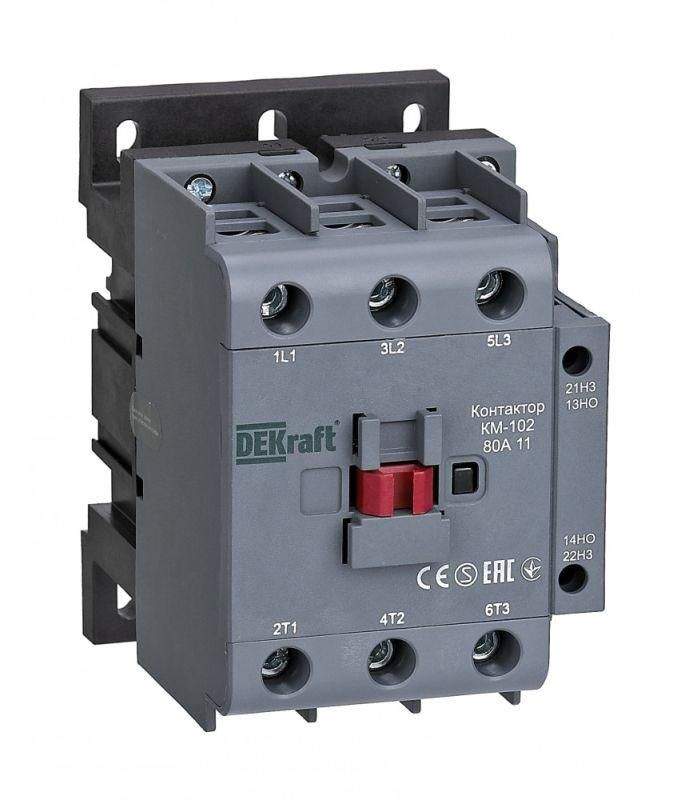 контактор км-102 80а кат. 110в ac 1но+1нз ac-3 ac-4 dekraft 22332dek от BTSprom.by