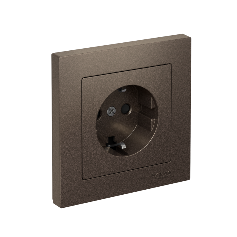 розетка atlasdesign 16а с заземл. защ. шторки быстрозажим. клем. в сборе мокко se atn000644s от BTSprom.by