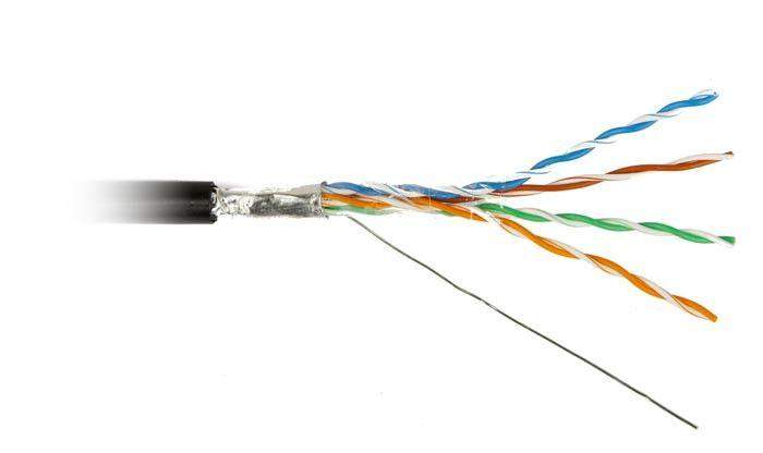 кабель витая пара f/utp кат.5e 4х2х24awg solid pe outdoor futp4-c5e-s24-out-pe-bk-500 черн. (м) hyperline 49110 от BTSprom.by