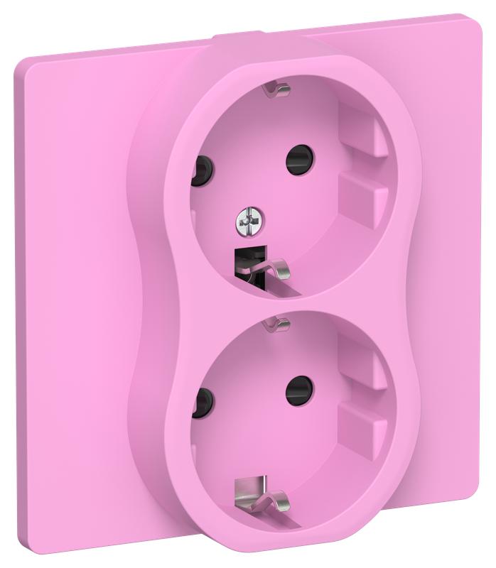 розетка 2-м сп flite рсш12-1-к-флпр 16а с заземл. с защ. шторками безвинтовое крепление в сборе механизм пурпур. iek fi-r24c-16-1-k99 от BTSprom.by