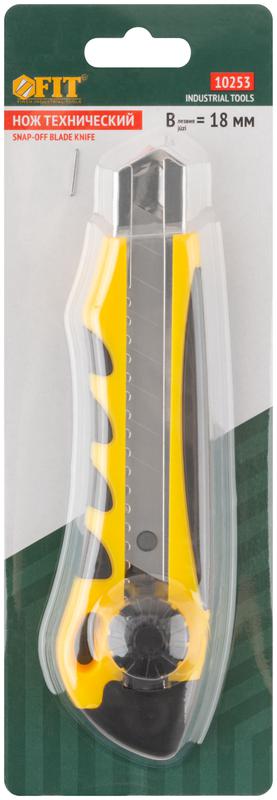  Нож технический 18мм усиленный прорезиненный вращ. прижим FIT 10253 фото в каталоге от BTSprom.by