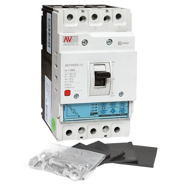  Выключатель автоматический 3п 100А 50кА AV POWER-1/3 ETU2.0 AVERES EKF mccb-13-100-2.0-av фото в каталоге от BTSprom.by