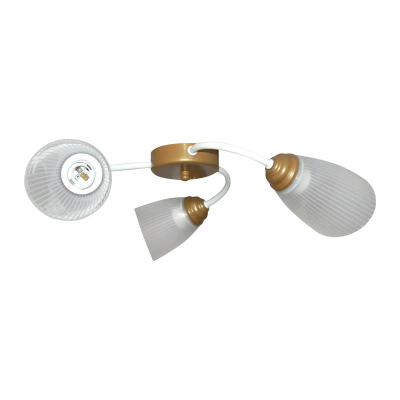 светильник "камила" 131 (плафон п0476) нсб 01-3х60-133 е27 иу бел. золото элетех 1005404435 от BTSprom.by