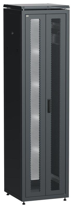шкаф сетевой linea n 19дюйм 47u 600х600мм передн. перфорир. распашная двустворчат. задн. перфорир. чер. itk ln05-47u66-2pp от BTSprom.by