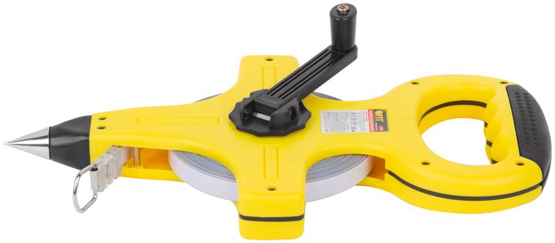  Рулетка геодезическая 50м стальная лента открытый пластик. корпус прорезиненная ручка желт. FIT 17803 фото в каталоге от BTSprom.by