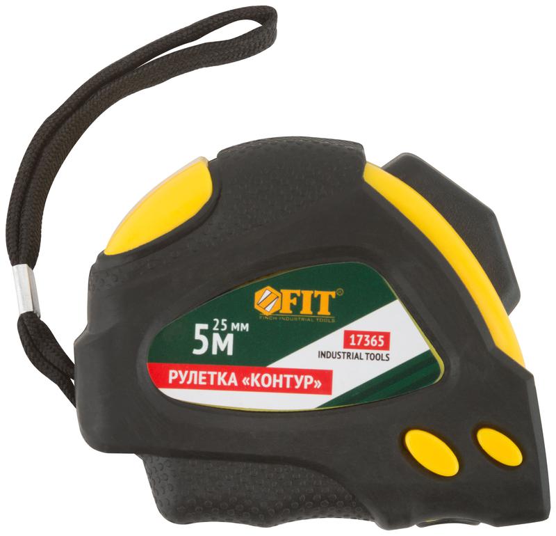  Рулетка Контур 5мх25мм автостоп прорезиненный корпус FIT 17365 фото в каталоге от BTSprom.by