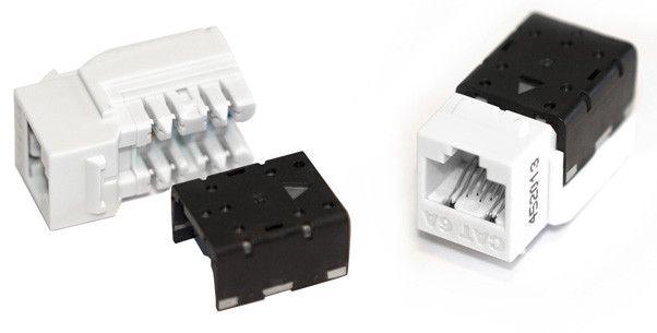 вставка keystone jack rj45 (8p8c) кат.6a kjne-8p8c-c6a-90-wh 110 idc заделка с помощью ne-tool бел. hyperline 47013 от BTSprom.by