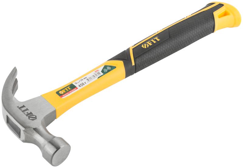  Молоток-гвоздодер Профи 28мм 450г фибергласовая усилен. ручка FIT 44779 фото в каталоге от BTSprom.by