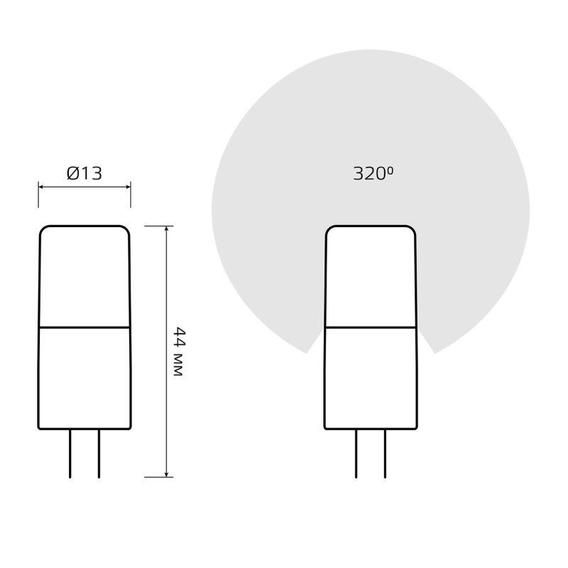 Лампа светодиодная Elementary 4Вт капсульная 3000К тепл. бел. G4 400лм DC 12В GAUSS 10714 фото в каталоге от BTSprom.by