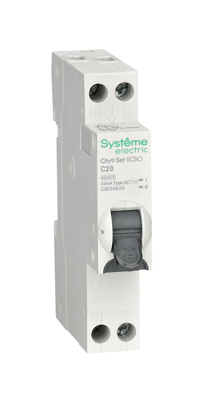 выключатель автоматический дифференциального тока 2п (1p+n) c 20а 30ма тип ac 6ка city9 18мм se c9d38620 от BTSprom.by