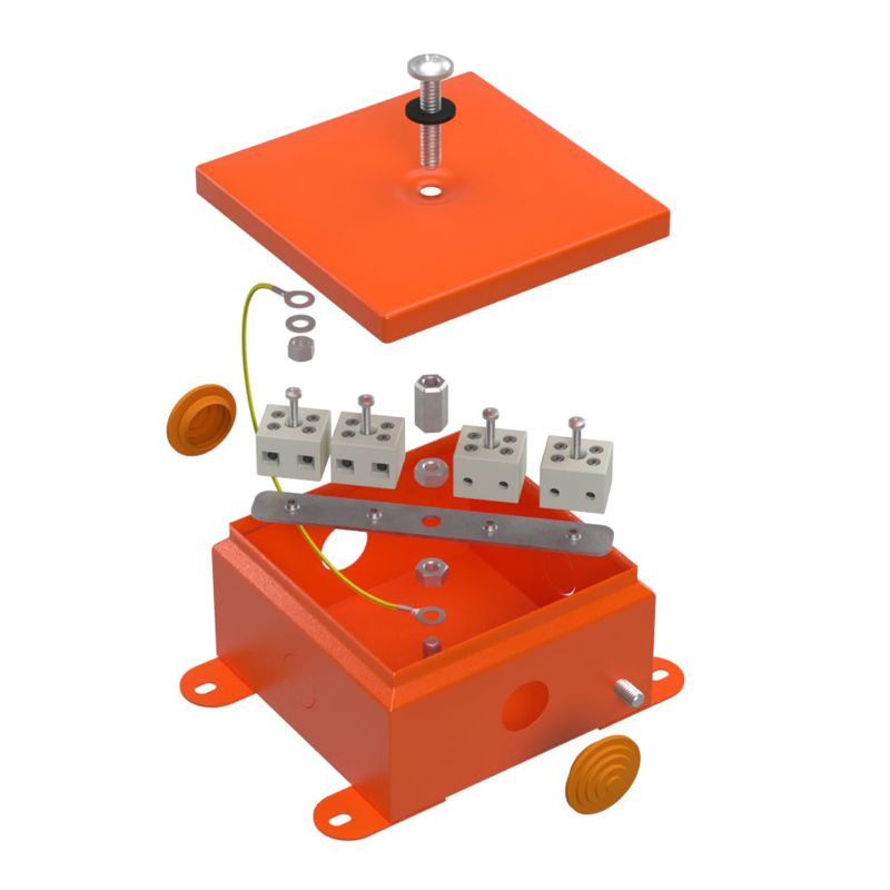 коробка огнестойкая е15-е120 110х110х65 метал. промрукав 70-0360-fr6.0-8 от BTSprom.by