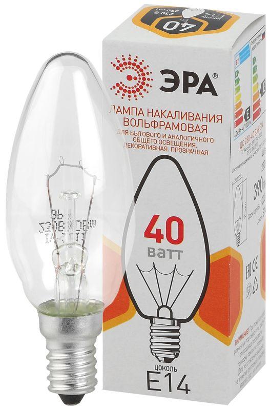 лампа накаливания дс 40-230-e14-cl 40вт свеча (b36) 230в e14 эра б0039127 от BTSprom.by