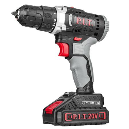 дрель аккумуляторная 20в 30нм 2 скорости 0-350/1350 бзп 10мм 2 акб 1.5а.ч заряд. устр. (кейс) p.i.t. psr18-d5 от BTSprom.by