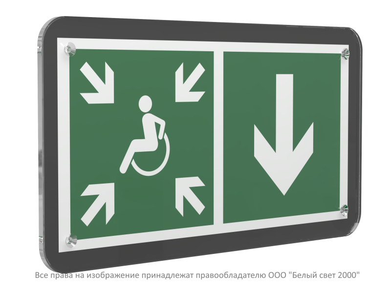 знак безопасности ps-33186-black.e78 "указатель двери пункта сбора мгн (прав.)" белый свет a32997 от BTSprom.by