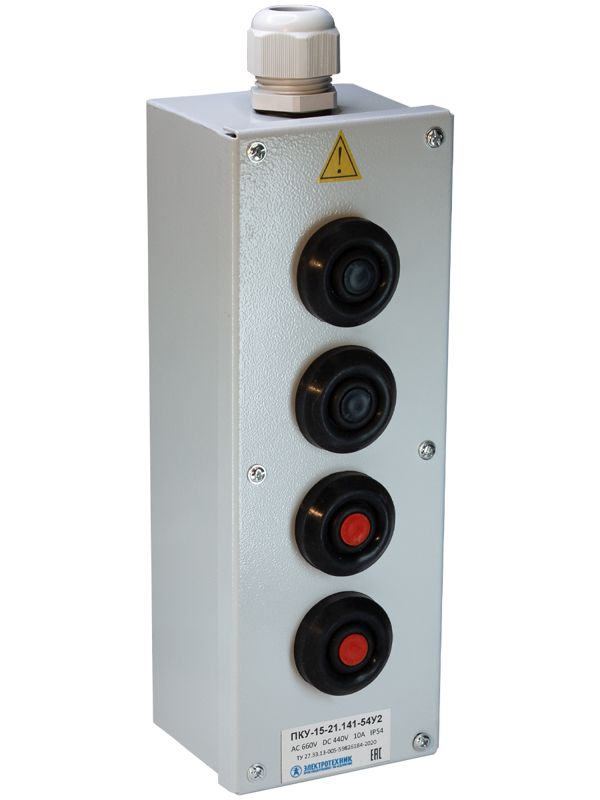 пост кнопочный пку 15-21.141-54 у2 (2хке081/2 (1з+1р) черн. + 2хке081/2 (1з+1р) красн. + pg-21) пост управления электротехник et054492 от BTSprom.by