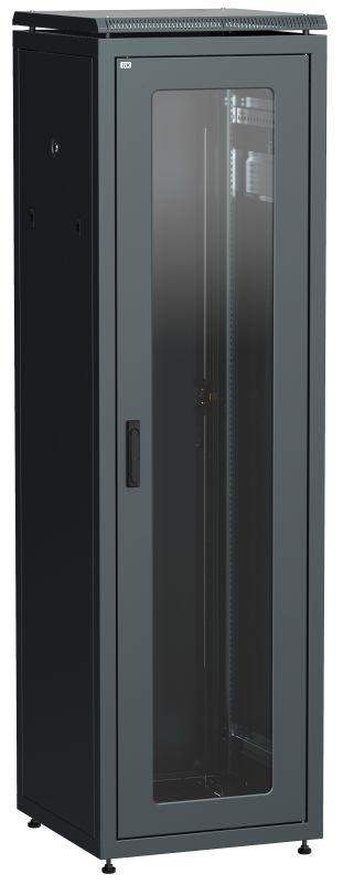 шкаф сетевой 19дюйм linea n 38u 600х800мм стеклянная передняя дверь задняя металлическая черн. itk ln05-38u68-gm от BTSprom.by