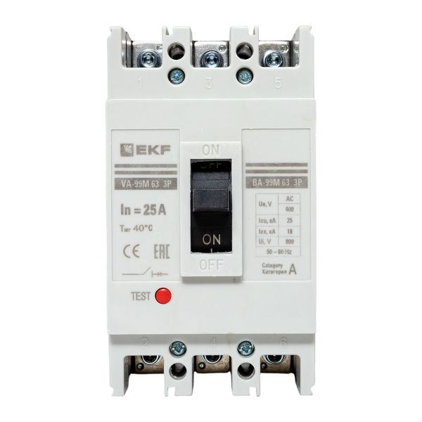  Выключатель автоматический 3п 63/25А 25кА ВА-99М PROxima EKF mccb99-63-25m фото в каталоге от BTSprom.by