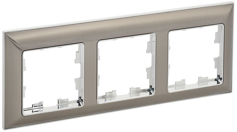 рамка 3-м brite ру-3-бр хром/никель iek br-m32-12-4-k23 от BTSprom.by