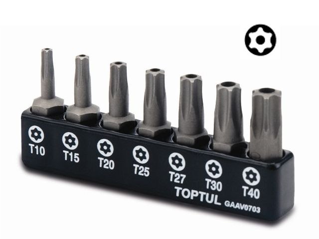 набор бит torx с отверст. т10-т40 7шт. toptul gaav0703 от BTSprom.by