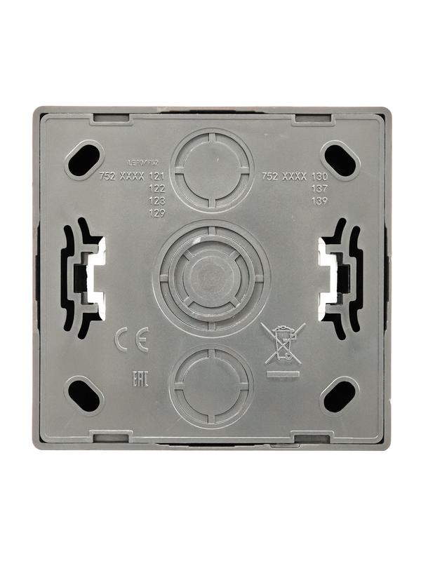  Розетка 1-м ОП LETO без заземл. ПБТ платина LEZARD 752-3500-121B фото в каталоге от BTSprom.by