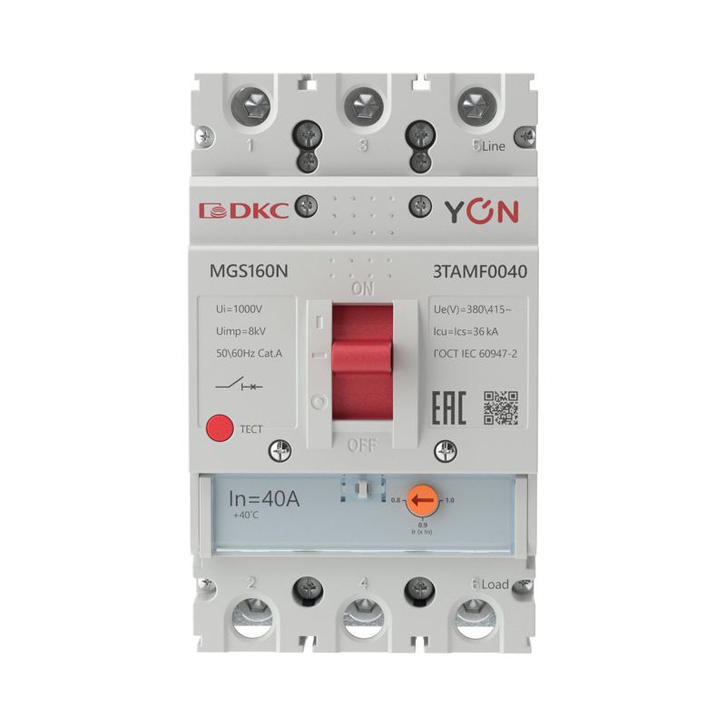  Выключатель автоматический MGS160 3P 32-40A 36kA YON MGS160N-3TAMF0040 фото в каталоге от BTSprom.by