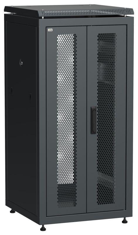 шкаф сетевой linea n 19дюйм 24u 600х600мм передн. перфорир. распашная двустворчат. задн. перфорир. чер. itk ln05-24u66-2pp от BTSprom.by