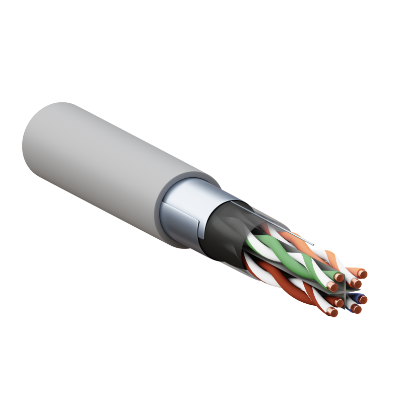 кабель витая пара f/utp кат.6 4 пары 23 awg solid pvc сер. (уп.305м) teracom pro ekf trp-6ftp-04pvc-gy-in3 от BTSprom.by