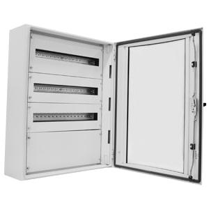 корпус щита распределительного 600х1800х200мм din-рейки 240m(10х24) навесной прозр. дверца из гнутого стекла метал. сер. cetinkaya pano cpd6018025sump от BTSprom.by