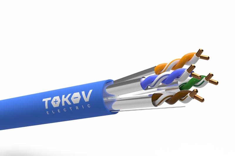 кабель витая пара u/ftp 4х2х23awg(0.57мм) кат.6a нг(а)-hf (lszh) indoor fluke tested 305м (м) pro tokov electric tkp-c08-uf-42-6a-305-lszh от BTSprom.by