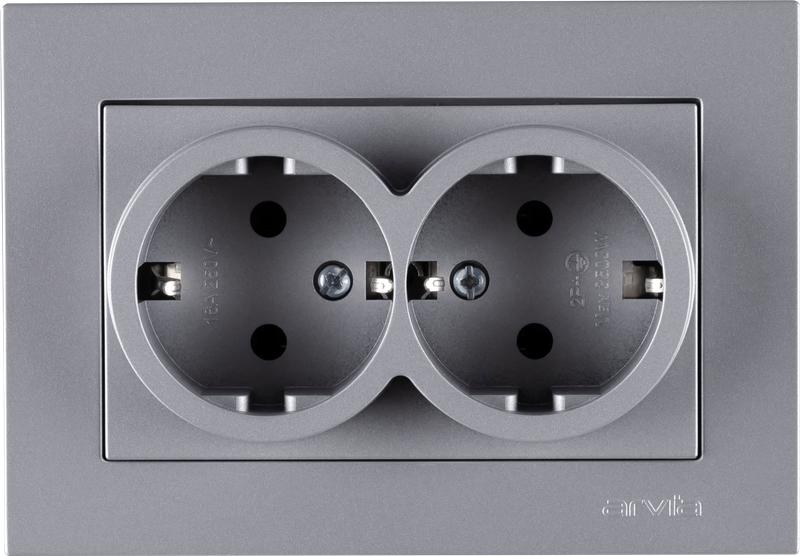 розетка 2-м с заземл. в сборе karen сер. arvia 20 03 2000 907 от BTSprom.by
