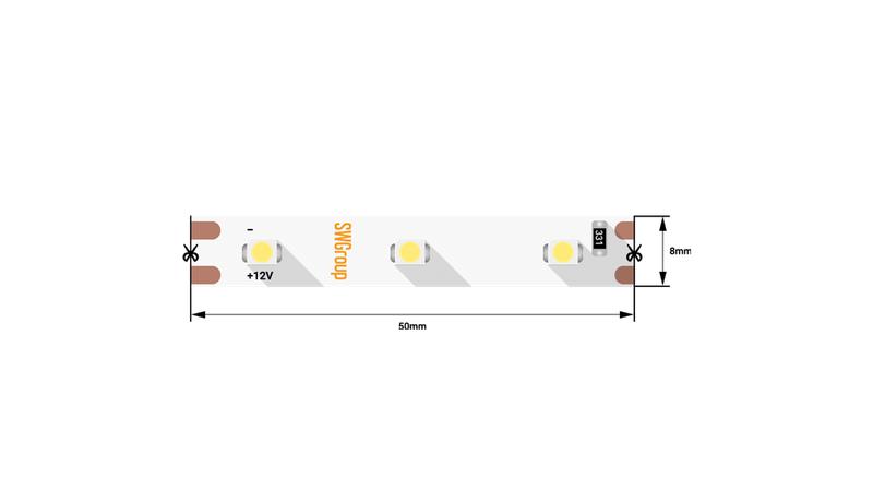 лента светодиодная стандарт 3528 60led/м 4.8вт/м тепл. бел. 12в ip20 со скотчем 3м (уп.5м) swg standard 00-00009252 от BTSprom.by
