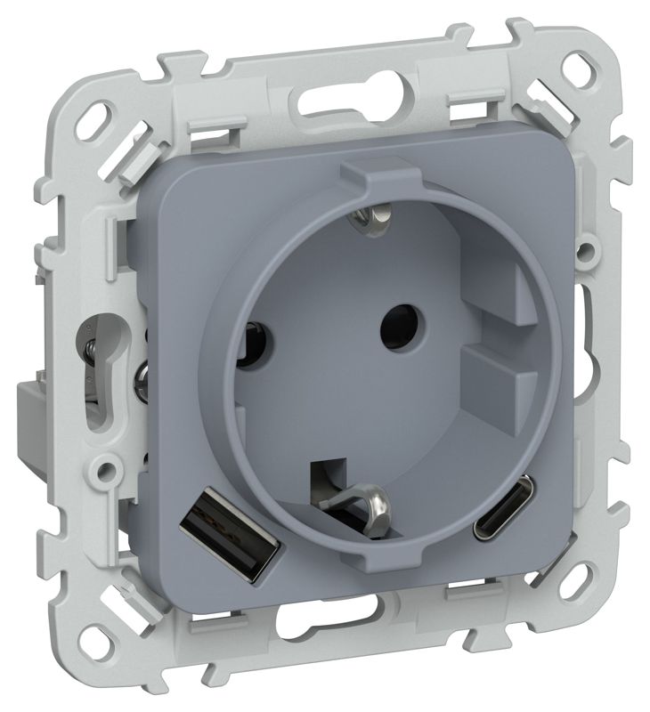 розетка 1-м сп flite рсюшс11-0-флм 16а с usb a+c 20вт с заземл. с защ. шторками механизм маренго iek fi-r14-16-u22-020-k35 от BTSprom.by