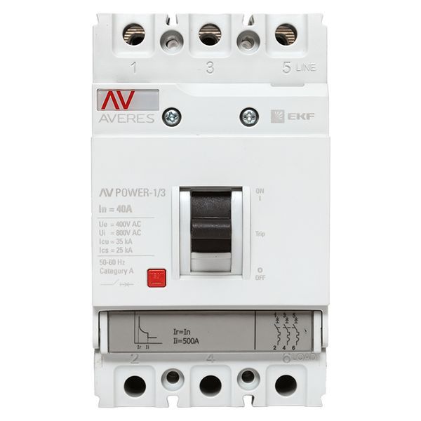  Выключатель автоматический 3п 40А 35кА AV POWER-1/3 TR AVERES EKF mccb-13-40-TR-av фото в каталоге от BTSprom.by