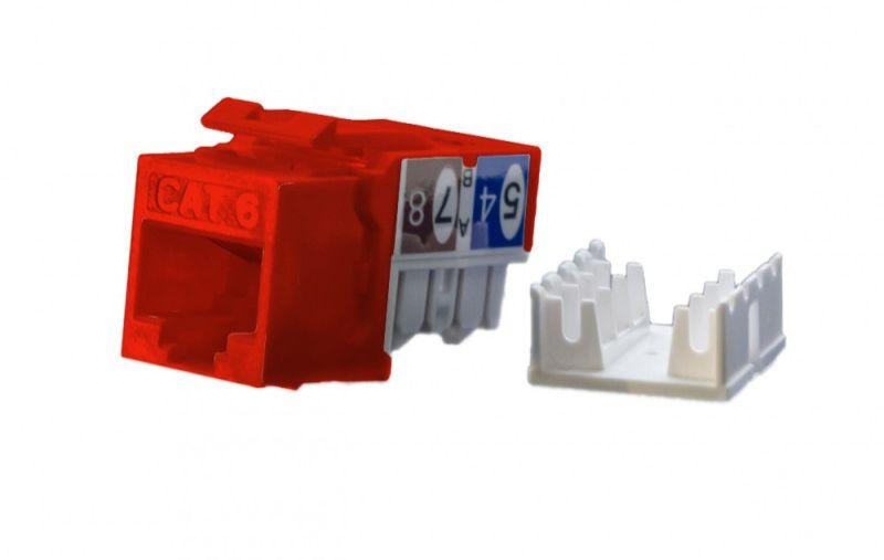вставка keystone jack rj45 (8p8c) кат.6 kj9-8p8c-c6-90-rd красн. hyperline 432661 от BTSprom.by