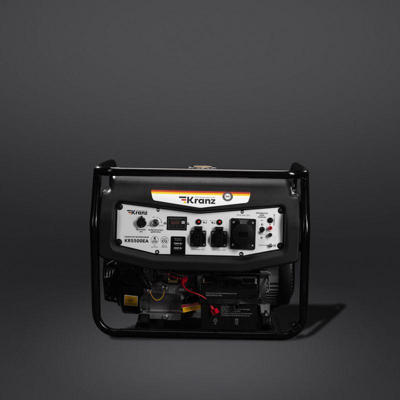  Генератор бензиновый KR5500EA 5.5кВт 230В 25л коннектор автоматики электростартер KRANZ KR-16-1135 фото в каталоге от BTSprom.by