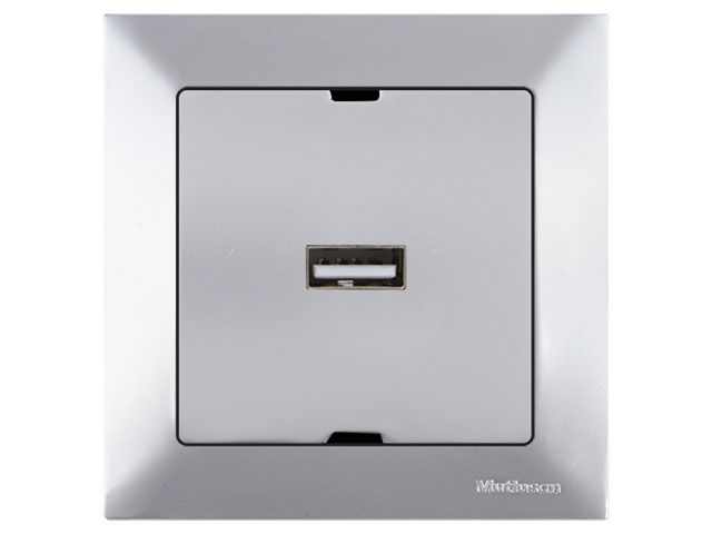 розетка 1-ая usb (скрытая) серебро, daria, mutlusan 2120 448 0182 от BTSprom.by