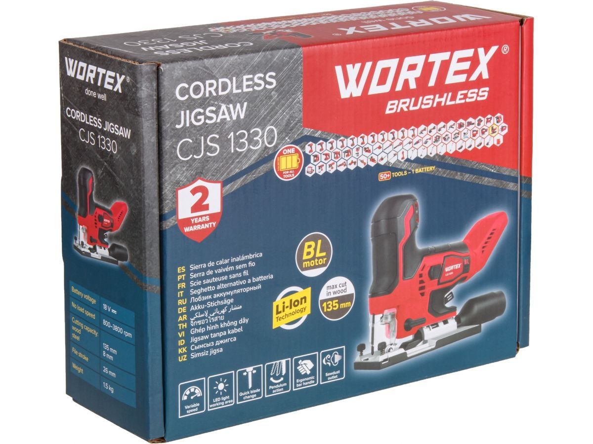  Аккум. лобзик WORTEX CJS 1330 в кор. ALL1 XLT SOLO БЕСЩЁТ, 18В, 800 - 3800 ход/мин, пропил до 135 мм 1325400 фото в каталоге от BTSprom.by