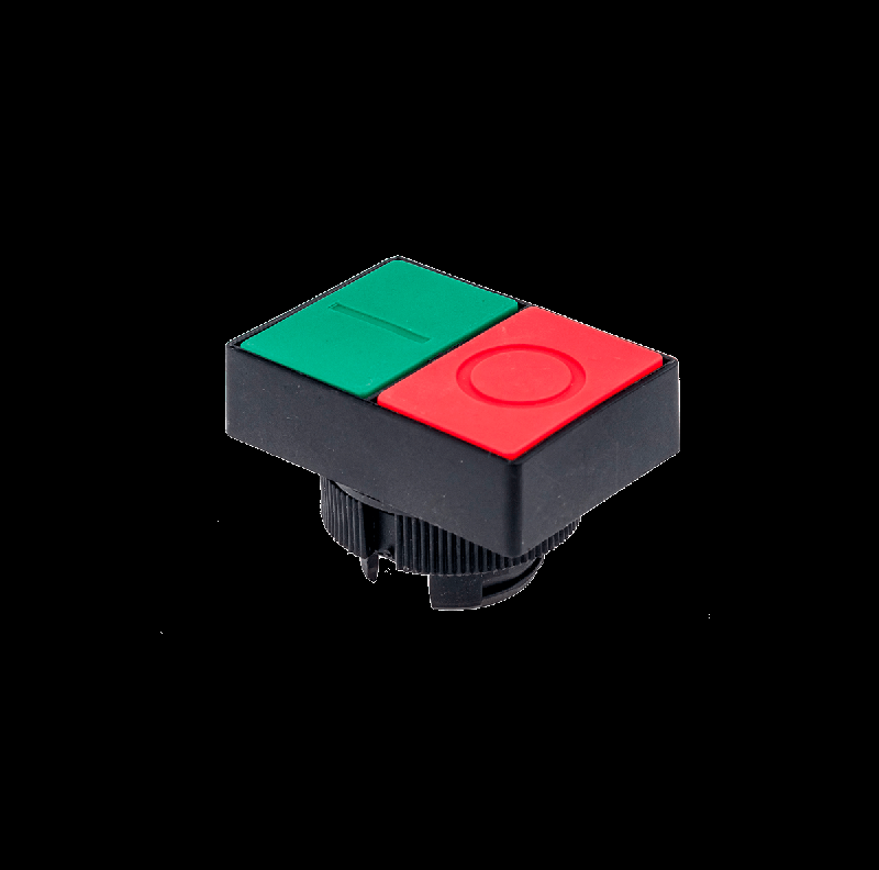 головка двойной кнопки красн./зел. плоский толкатель пласт. mtb2-el83 овен 43236 от BTSprom.by
