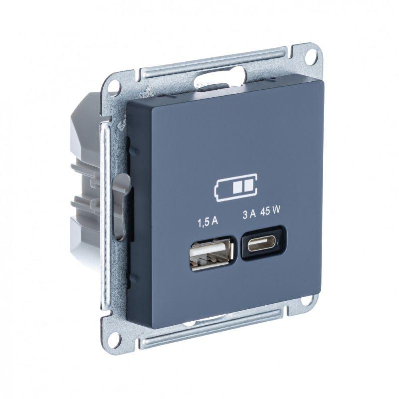 розетка usb atlasdesign тип a+c 45вт qc pd высокоскор. зу механизм грифель se atn000729 от BTSprom.by