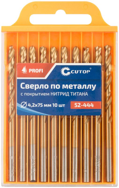  Набор сверл по металлу Profi 4.2х75мм титан. покрытие (уп.10шт) Cutop 52-444 фото в каталоге от BTSprom.by