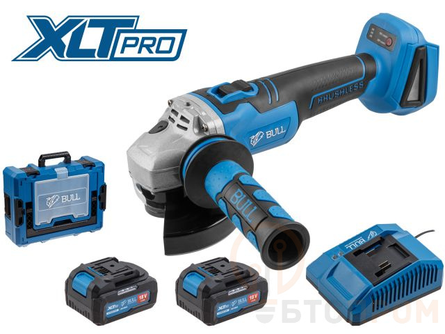 Аккум. углошлифмашина BULL CSG 1812 R Xcase, XLTpro, БЕСЩЕТ, 125 мм, рег. об., 8000 об/мин, 2х4 А*ч (рег. об.) 1333860 фото в каталоге от BTSprom.by  Аккум. углошлифмашина BULL CSG 1812 R Xcase, XLTpro, БЕСЩЕТ, 125 мм, рег. об., 8000 об/мин, 2х4 А*ч (рег. об.) 1333860 фото в каталоге от BTSprom.by