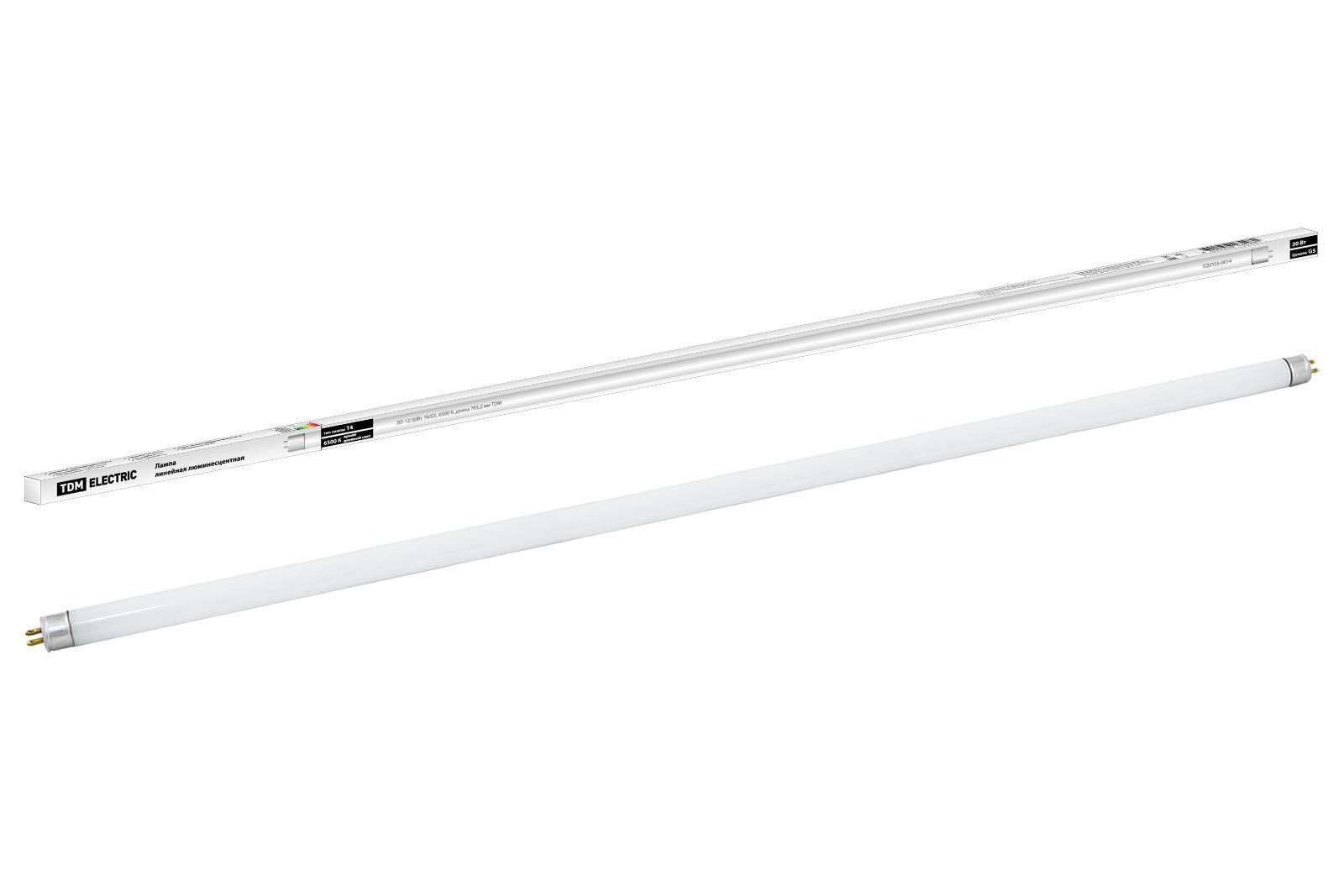 лампа люминесцентная линейная двухцокольная лл-12/30вт, t4/g5, 6500 к, длина  765,2 мм tdm от BTSprom.by