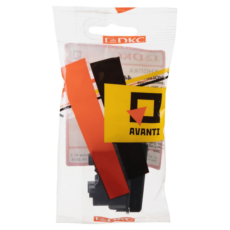  Кнопка модульная 1мод. Avanti "Черный квадрат" 16А черн. DKC 4402151 фото в каталоге от BTSprom.by