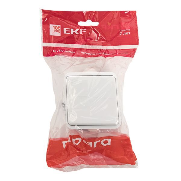  Розетка 1-м ОП Прага 16А IP44 с заземл. защ. шторки с крышкой бел. EKF EKR16-029-10-440 фото в каталоге от BTSprom.by