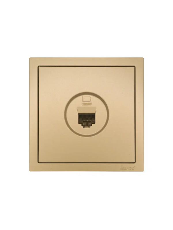  Розетка компьютерная 1-мест. СП ZIMA IP20 зол. LEZARD 704-3688-139 фото в каталоге от BTSprom.by