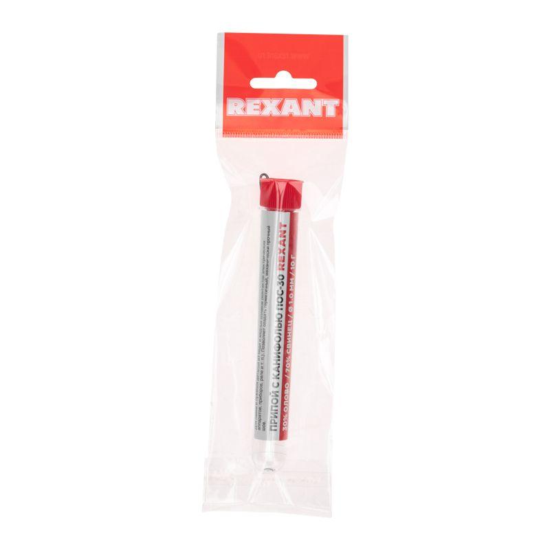  Припой с канифолью ПОС-30 10г d1.0мм (Sn30 Pb70) колба Rexant 09-3099 фото в каталоге от BTSprom.by