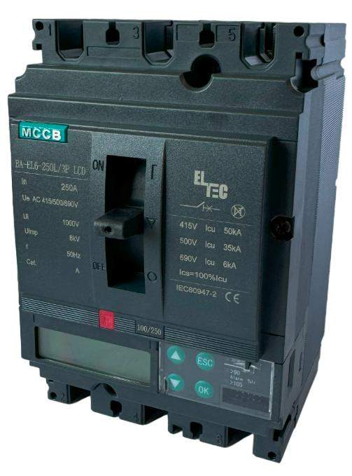  Выключатель автоматический MCCB BA-EL6-250L/3P 250А LCD (электронный Micrologic 5.0А ICU:50KA) ELTEC 1351250 фото в каталоге от BTSprom.by