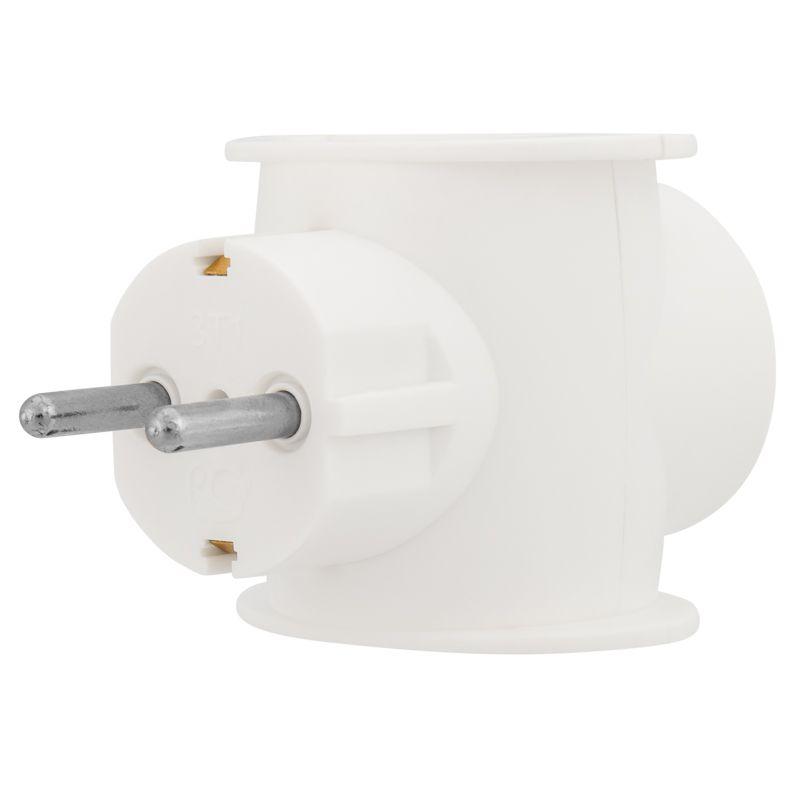  Разветвитель 3-м (1-м - с заземл.) 16А IP20 универс. бел. (уп.2шт) Rexant 11-1080-2 фото в каталоге от BTSprom.by