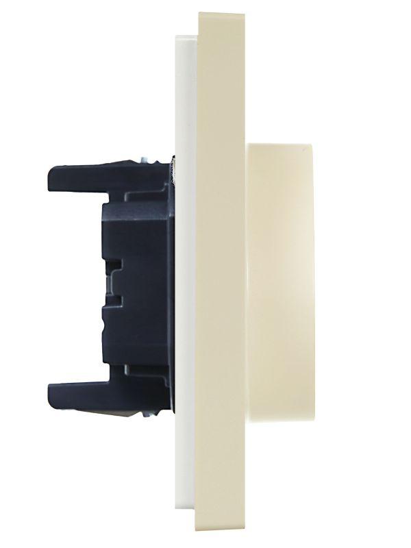  Розетка 2-м СП FORTE&PIANO FP423 16А с заземл. защ. шторки безвинт. крепл. ваниль IEK FP-R24-16-1-K10 фото в каталоге от BTSprom.by