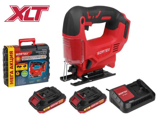 аккум. лобзик wortex cjs 6529 в чем. all1 xlt set 18 в, 0-2900 об/мин, 65 мм, 2х2 а*ч 0329281 от BTSprom.by